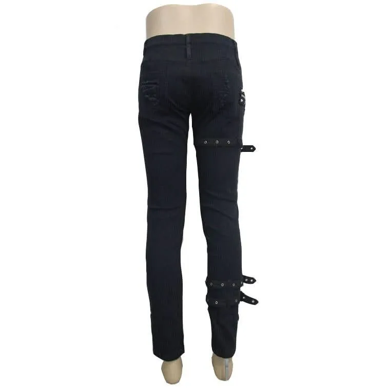 'Lord of Chaos' Punk Buckled Distressed Trousers