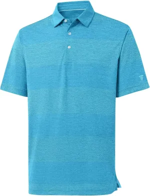 M MAELREG Golf Shirts for Men Heather Jacquard Performance Lightweight Moisture Wicking Active Casual Mens Polo Shirts