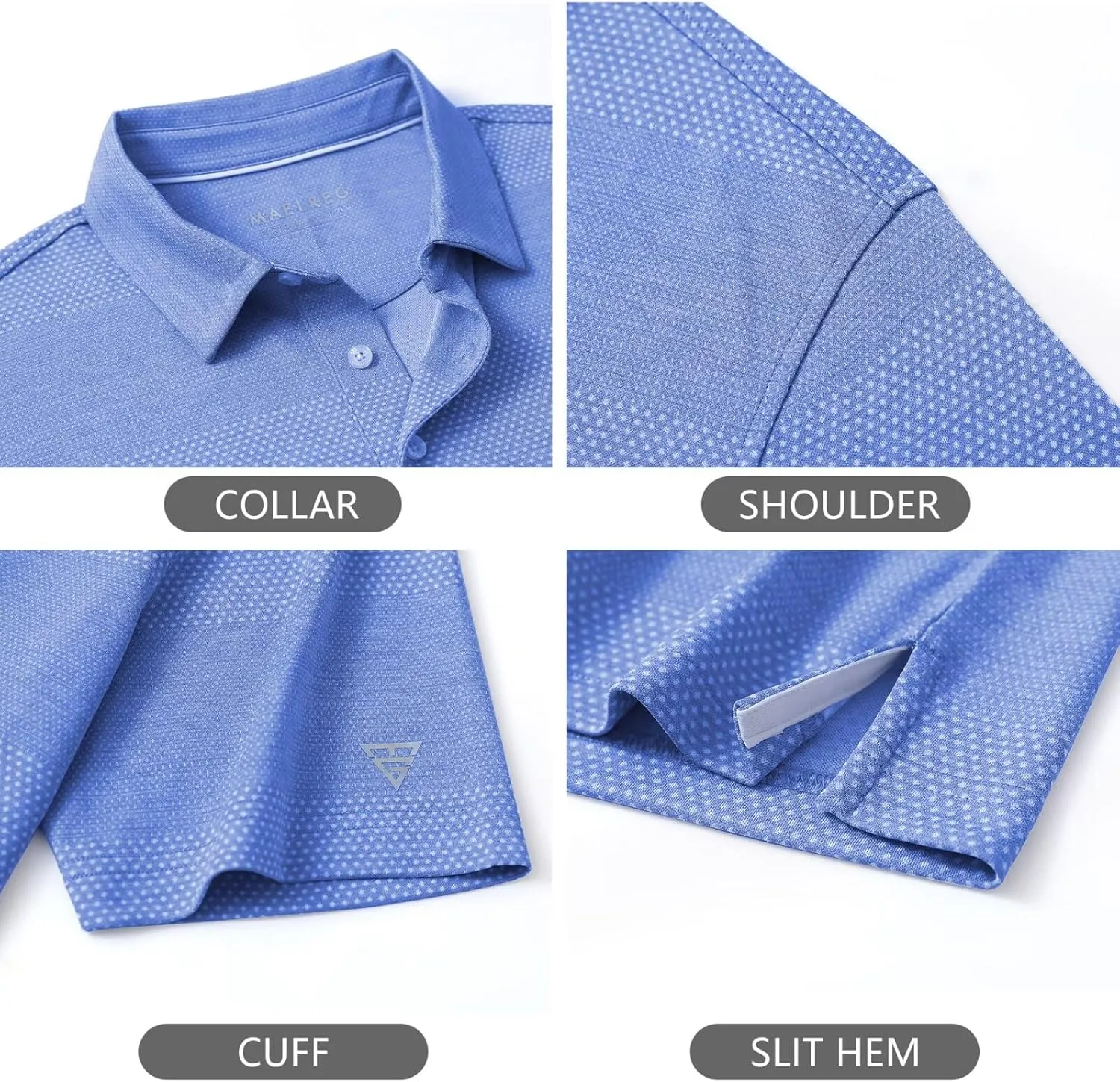 M MAELREG Golf Shirts for Men Heather Jacquard Performance Lightweight Moisture Wicking Active Casual Mens Polo Shirts