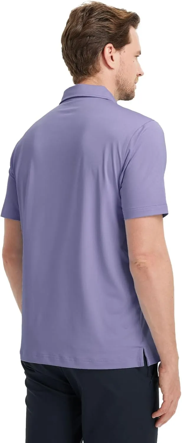 M MAELREG V Neck Polo Shirts for Men Performance Casual Moisture Wicking Mens Golf Polo Shirts Short Sleeve with Collar