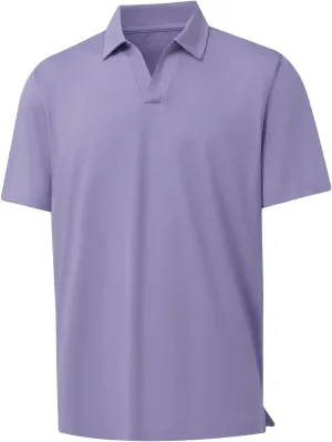 M MAELREG V Neck Polo Shirts for Men Performance Casual Moisture Wicking Mens Golf Polo Shirts Short Sleeve with Collar