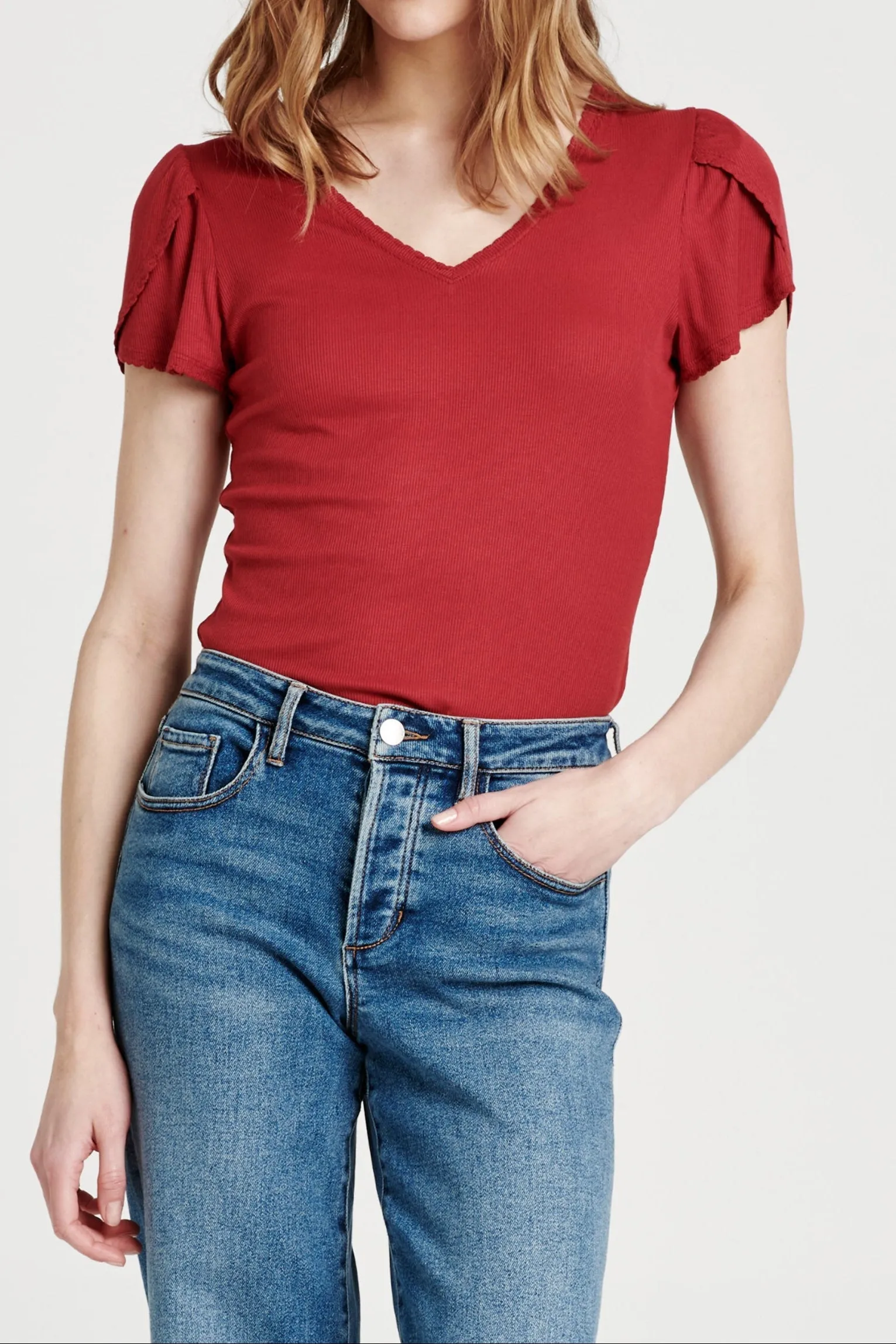 MADDIE RIB TOP VINO