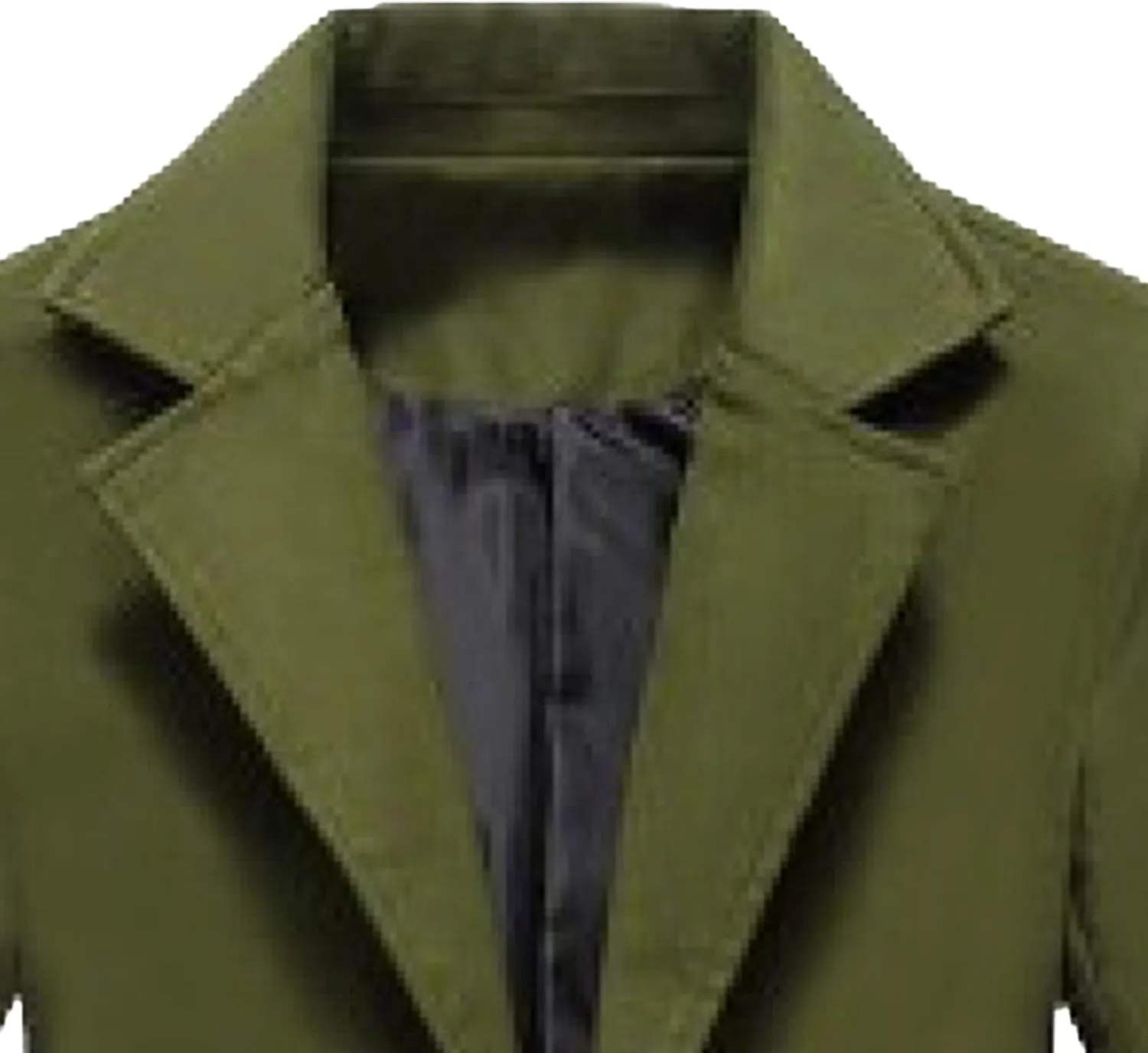 Maiyifu-GJ Men's Full Length Wool Blend Coat Single Breasted Quilted Lined Trench Overcoat Winter Windproof Business Jacket