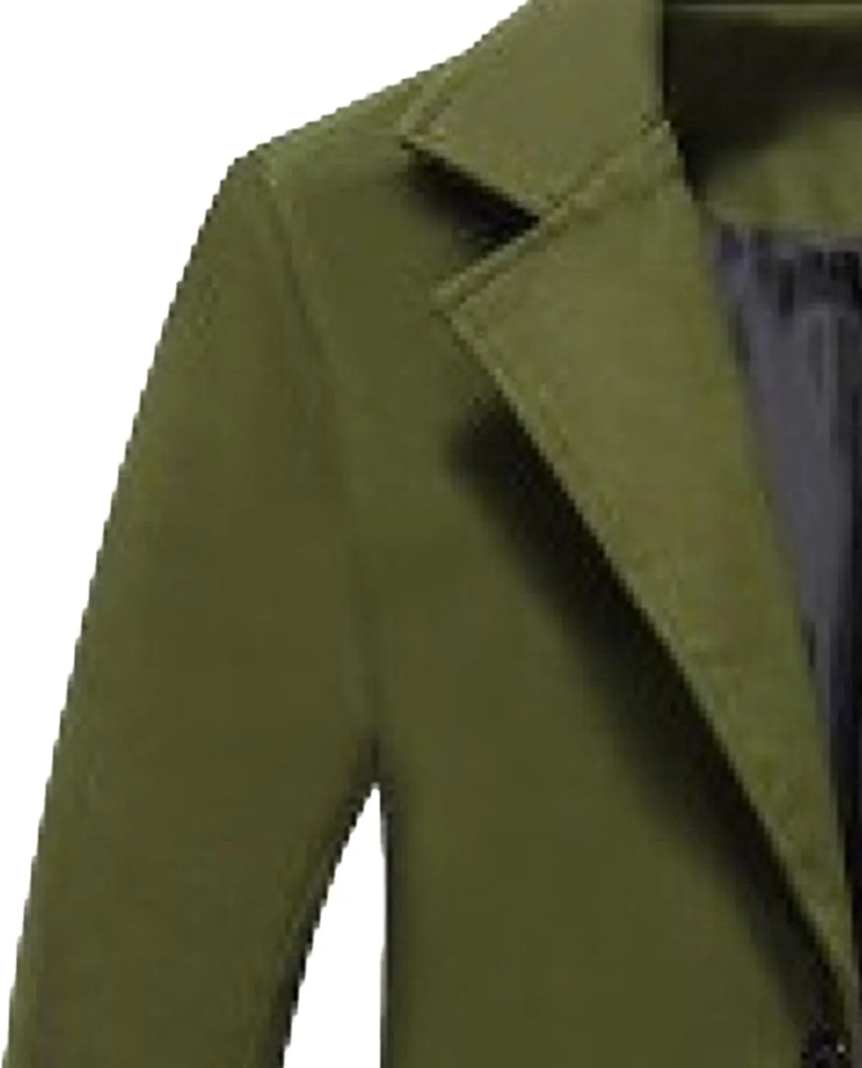 Maiyifu-GJ Men's Full Length Wool Blend Coat Single Breasted Quilted Lined Trench Overcoat Winter Windproof Business Jacket
