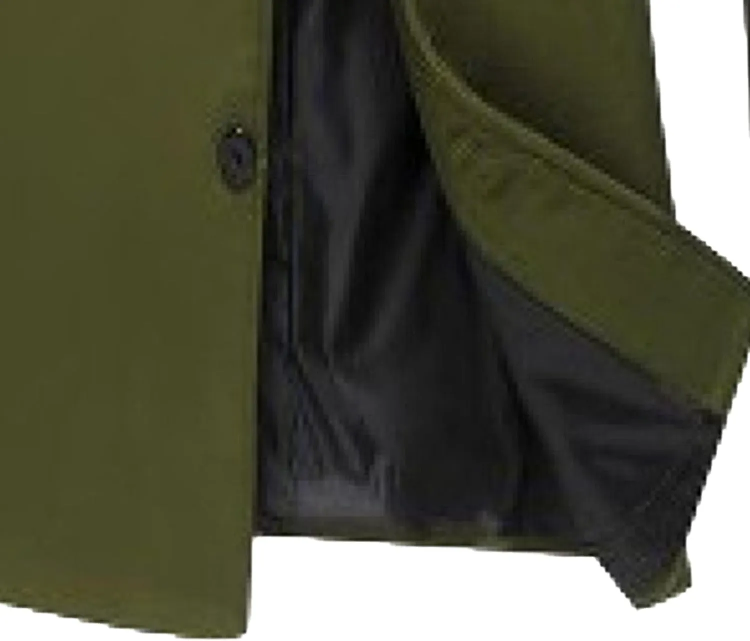 Maiyifu-GJ Men's Full Length Wool Blend Coat Single Breasted Quilted Lined Trench Overcoat Winter Windproof Business Jacket