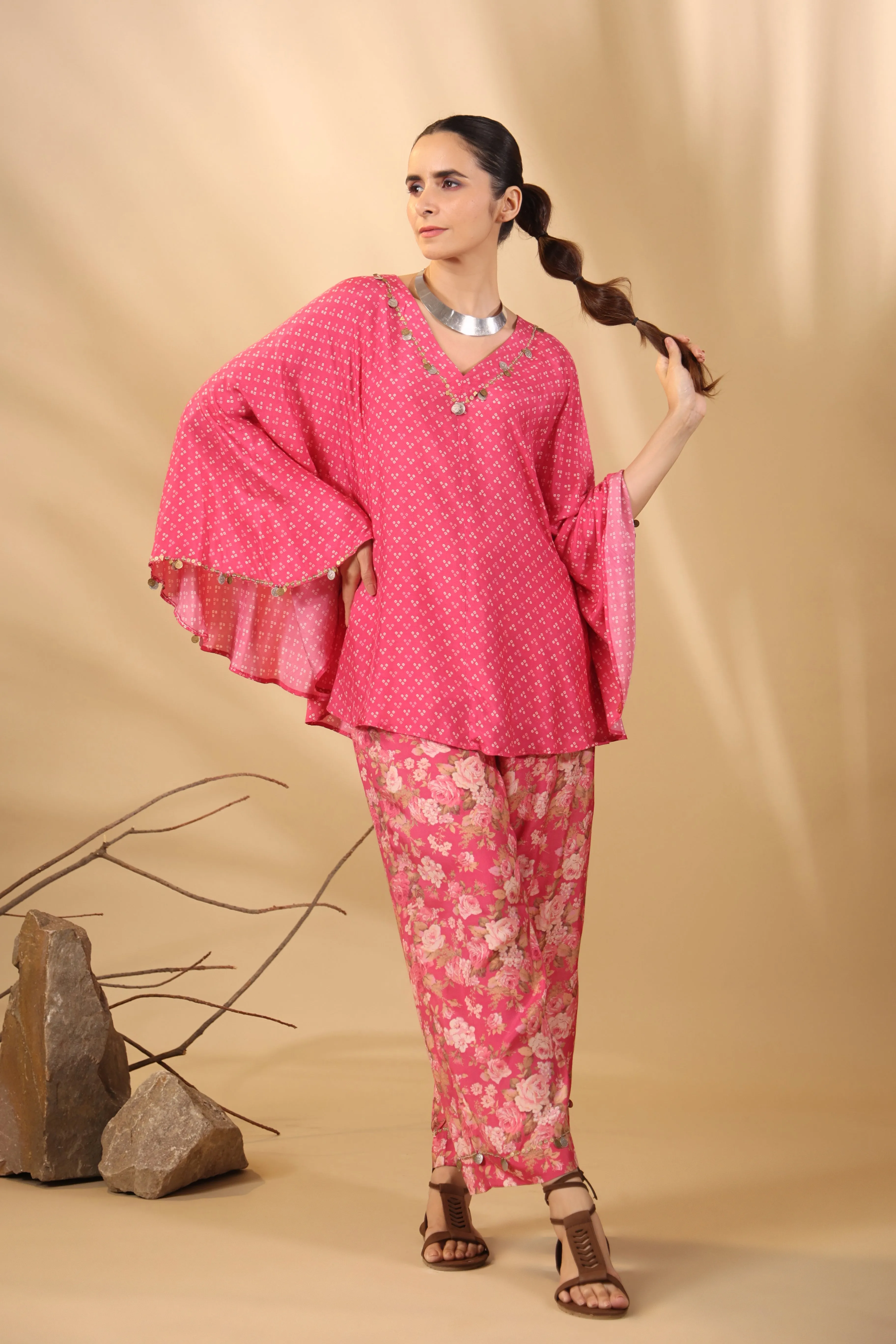 Malhari Pink Muslin Riddhi Co-Ord Set
