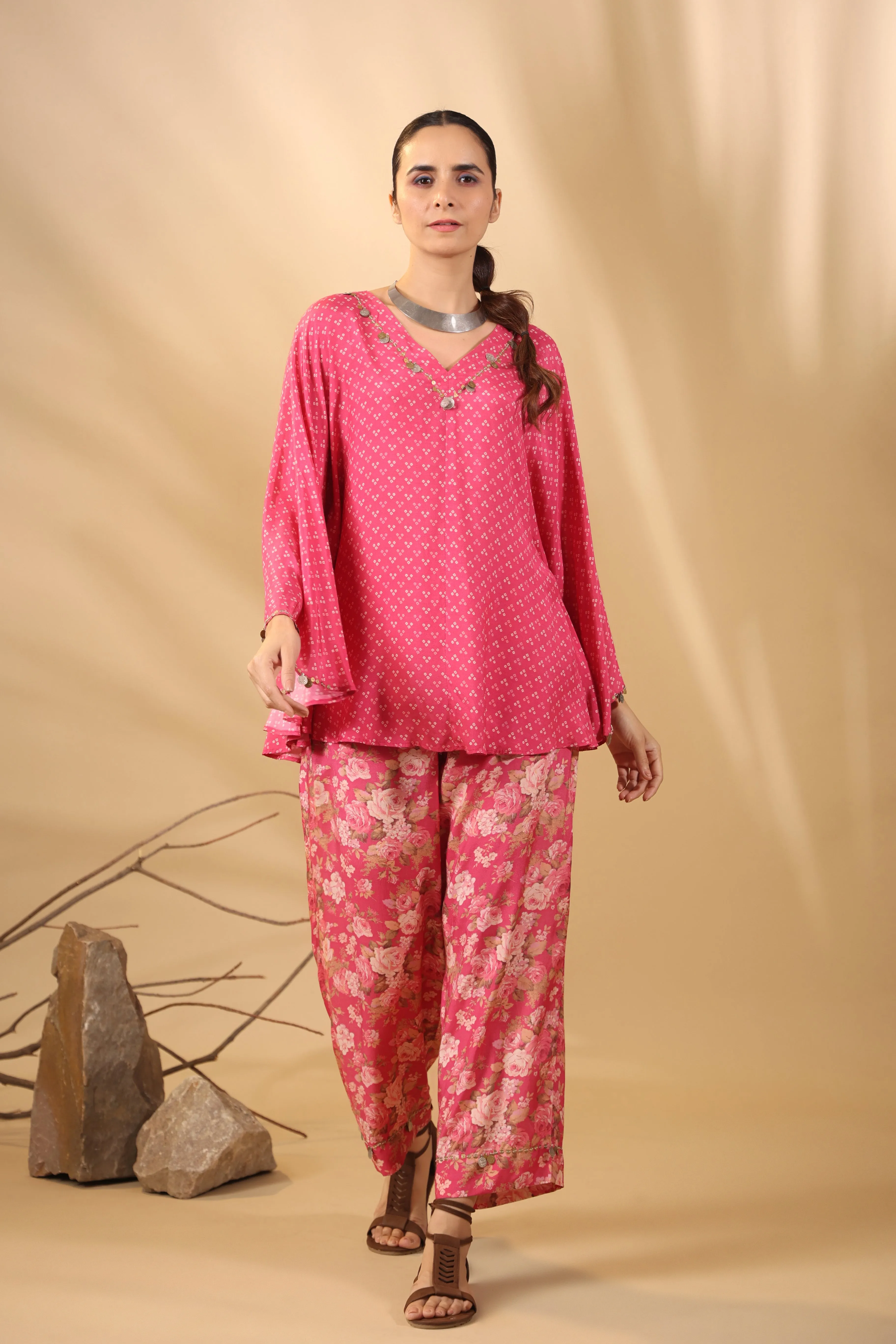 Malhari Pink Muslin Riddhi Co-Ord Set