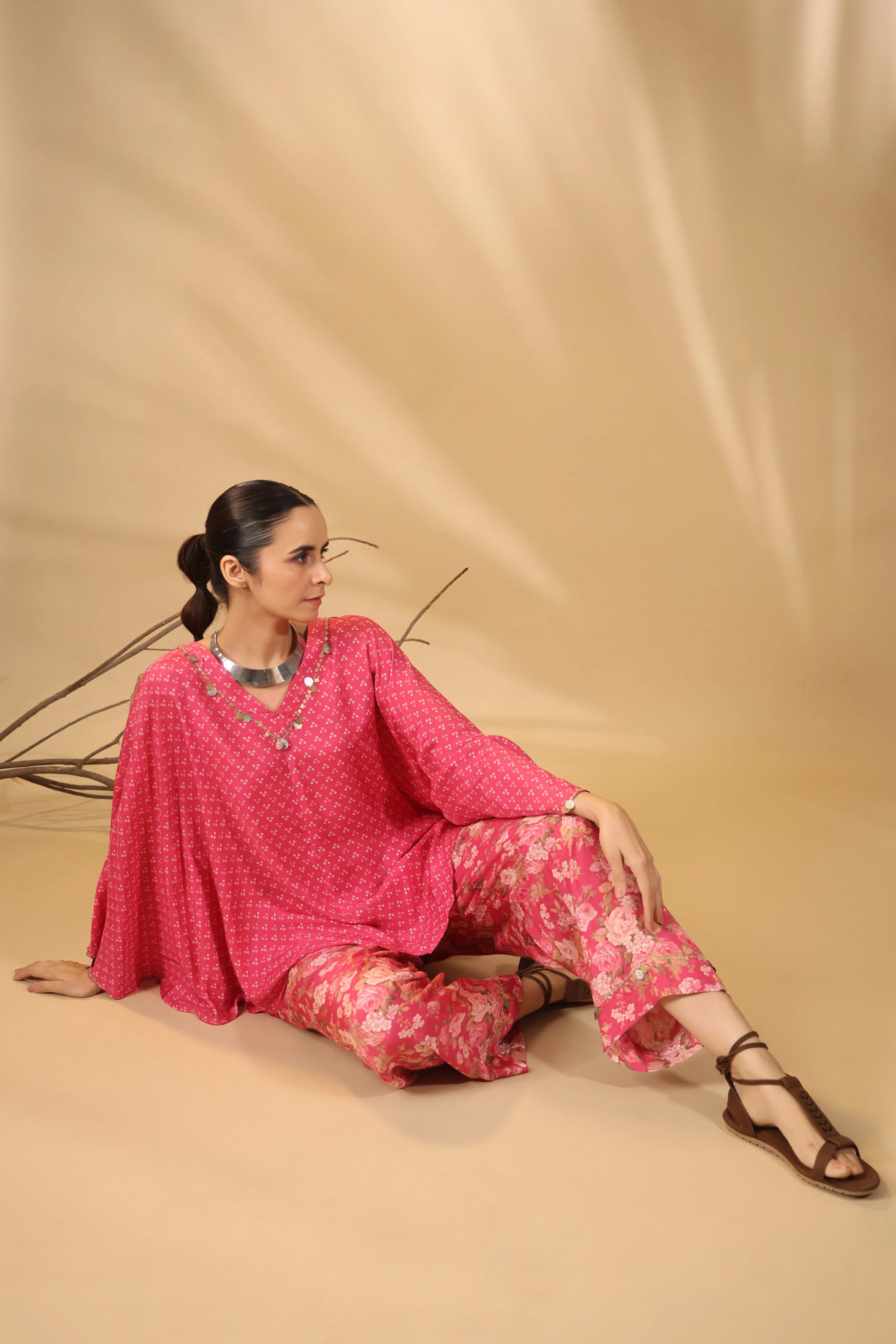 Malhari Pink Muslin Riddhi Co-Ord Set