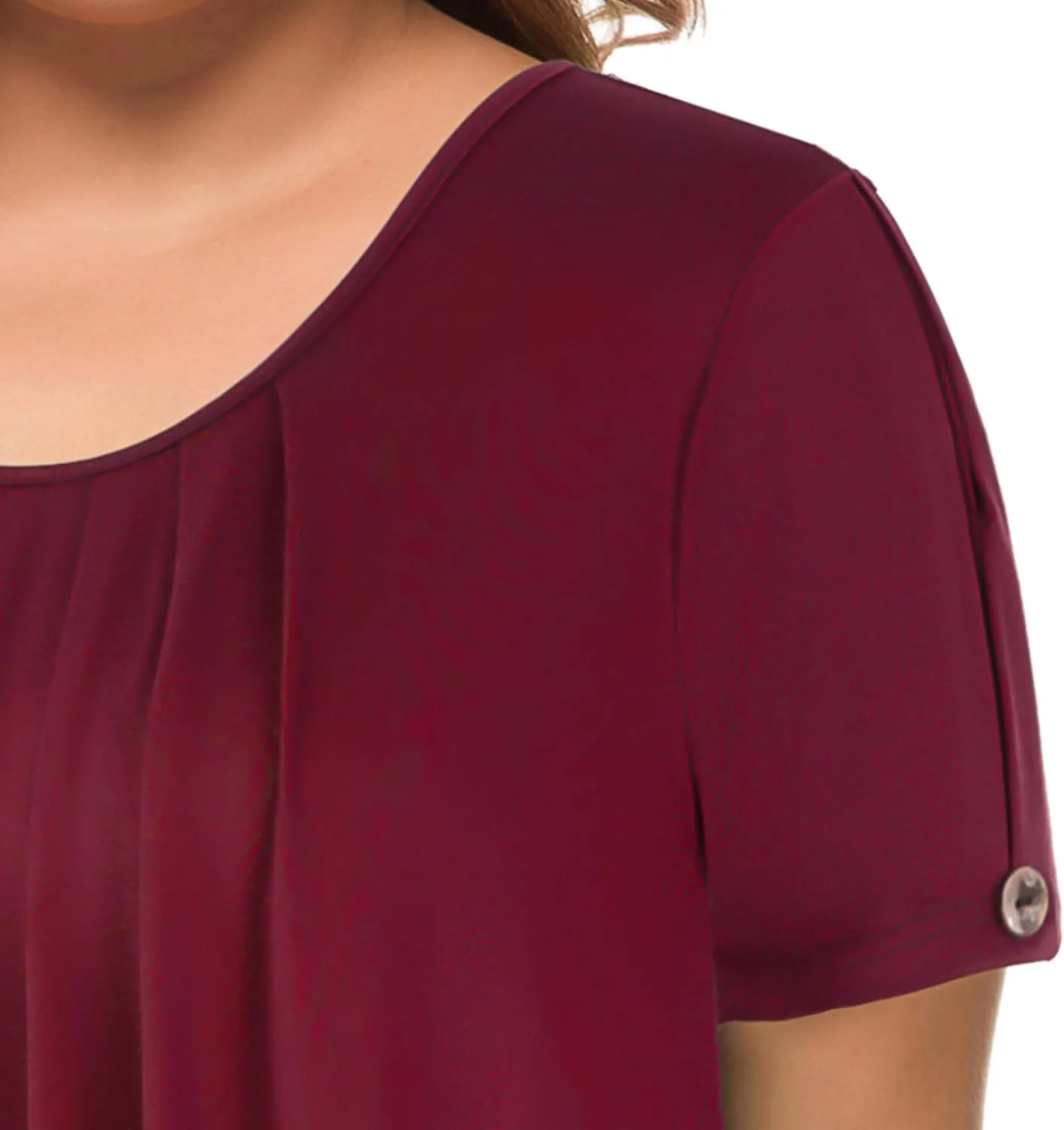 MANER Women's Plus Size Tops Short Sleeve Flowy Shirts Casual Blouses Tunic Tops L-4XL