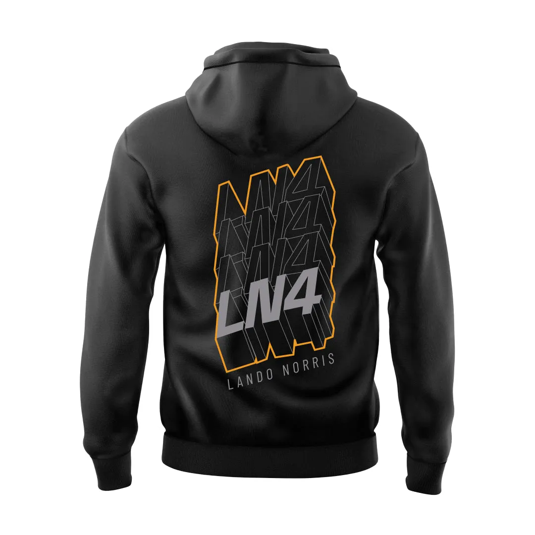 Mclaren 4 Lando Norris Black Unisex Motorsport Hoodie