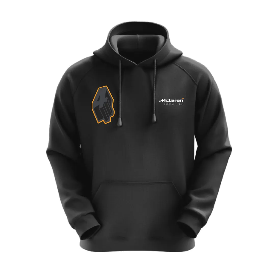 Mclaren 4 Lando Norris Black Unisex Motorsport Hoodie
