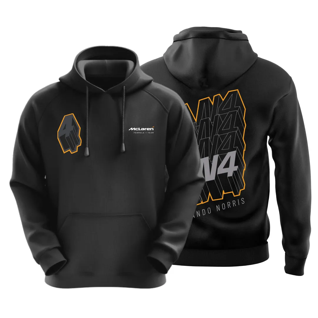 Mclaren 4 Lando Norris Black Unisex Motorsport Hoodie