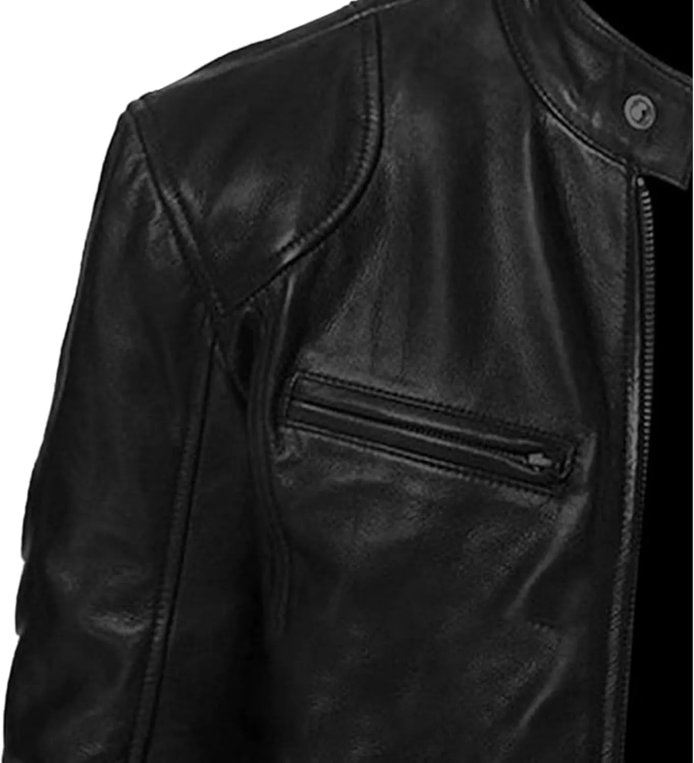 Men Slim Fit Motorcyle Leather Jacket Zip-Up Windbreaker Leather Jackets Lightweight PU Biker Vintage Coat