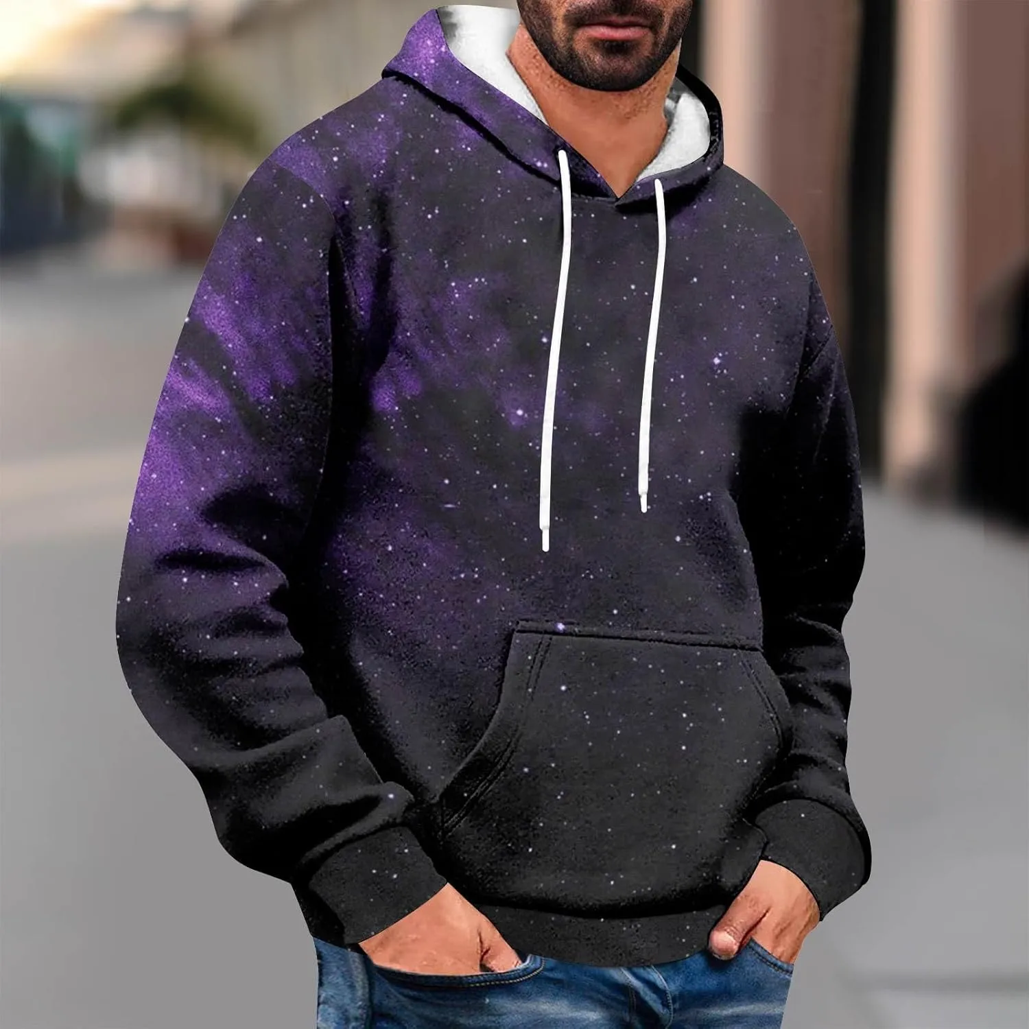 Men Sweatshirt Running Soft Outerwear Long Sleeve Lightweight Drawstring Hoodies Stylish Casual Athletic Sweatshirt