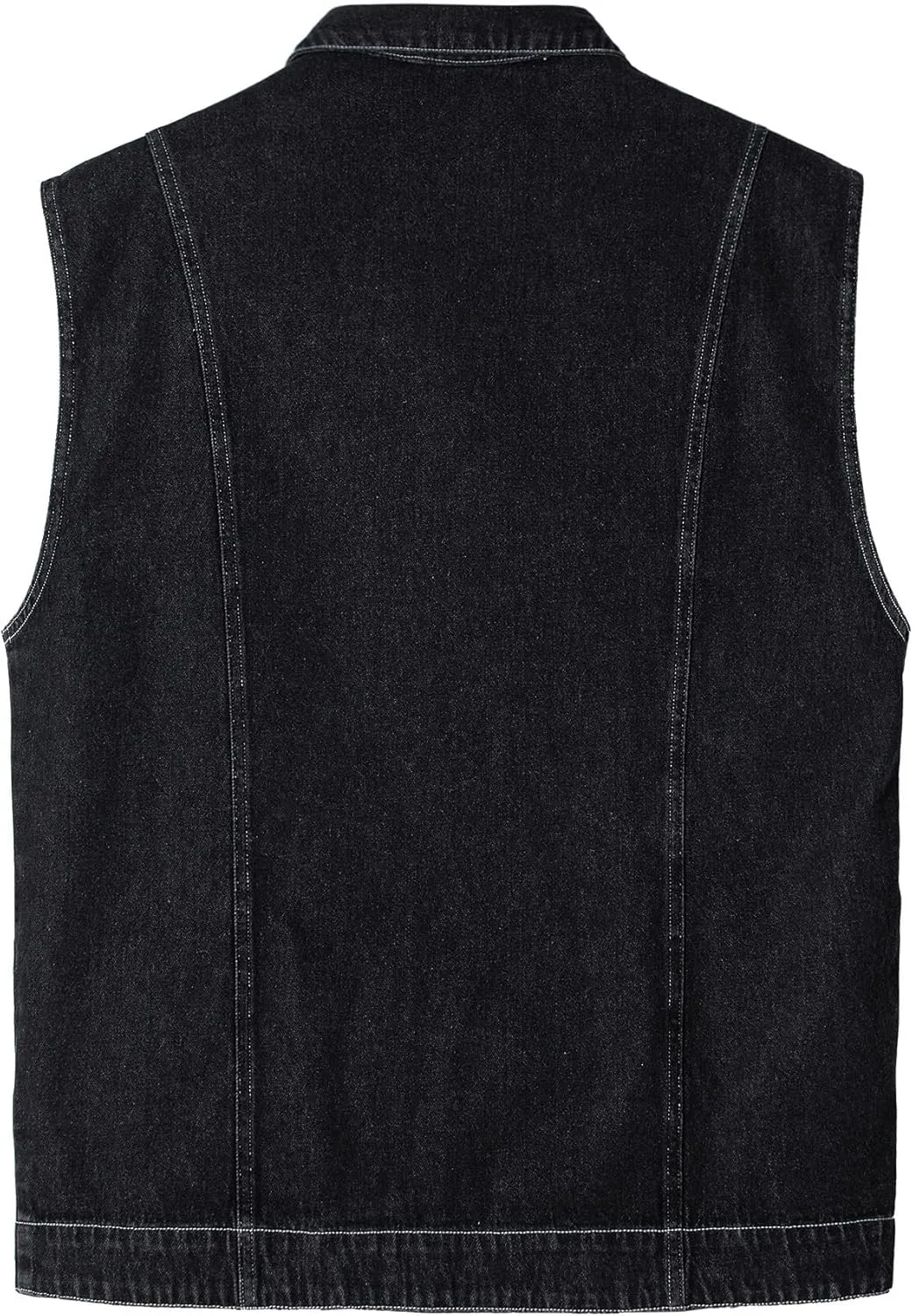 Men's Casual Denim Vest, Sleeveless Jeans Jacket Relaxed Fit Button Down Lapel Waistcoat