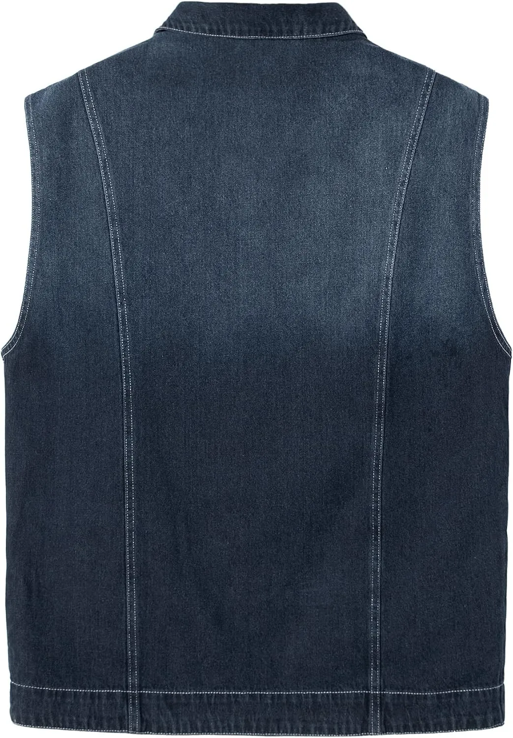 Men's Casual Denim Vest, Sleeveless Jeans Jacket Relaxed Fit Button Down Lapel Waistcoat