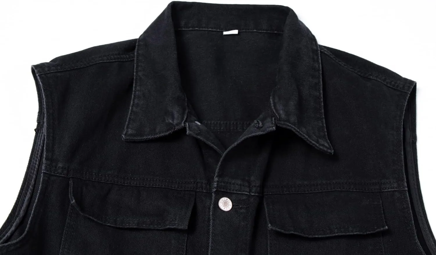 Men's Casual Denim Vest, Sleeveless Jeans Jacket Relaxed Fit Button Down Lapel Waistcoat