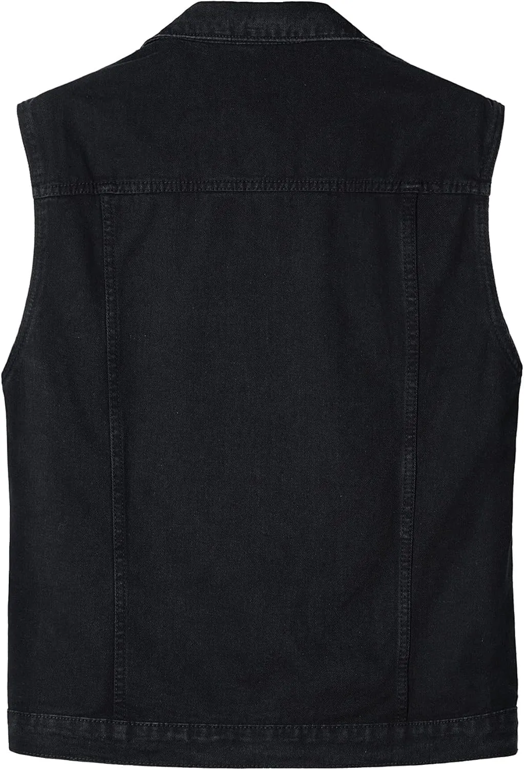 Men's Casual Denim Vest, Sleeveless Jeans Jacket Relaxed Fit Button Down Lapel Waistcoat