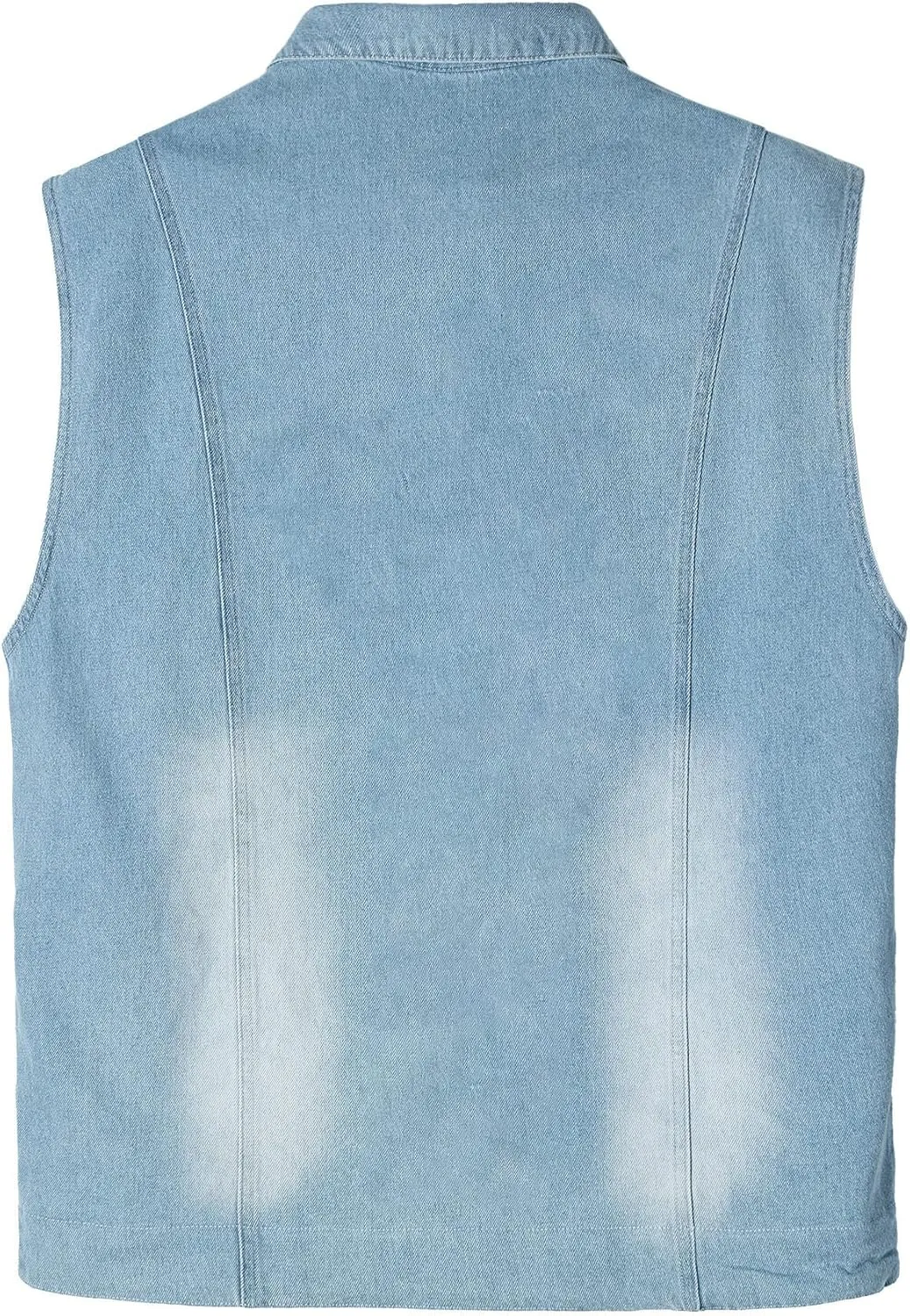 Men's Casual Denim Vest, Sleeveless Jeans Jacket Relaxed Fit Button Down Lapel Waistcoat
