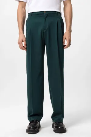 Men's Emerald High Waist Pleated Comfortable Fit  Trousers - Wessi