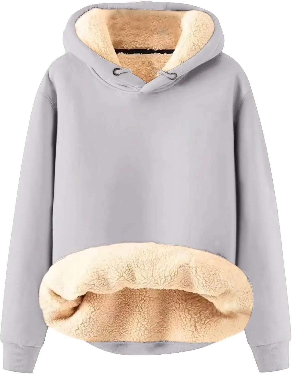 Men's Fleece Hoodie Sweatshirt Long Sleeve Casual Sherpa Lined Pullover Heavyweight Hooded Sweatshirts with Pocket