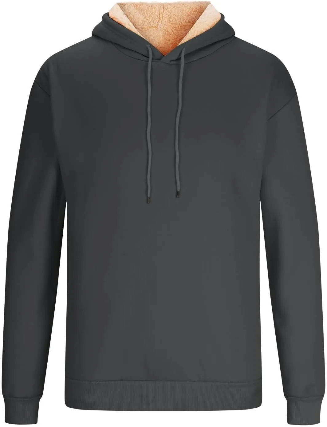 Men's Fleece Hoodie Sweatshirt Long Sleeve Casual Sherpa Lined Pullover Heavyweight Hooded Sweatshirts with Pocket