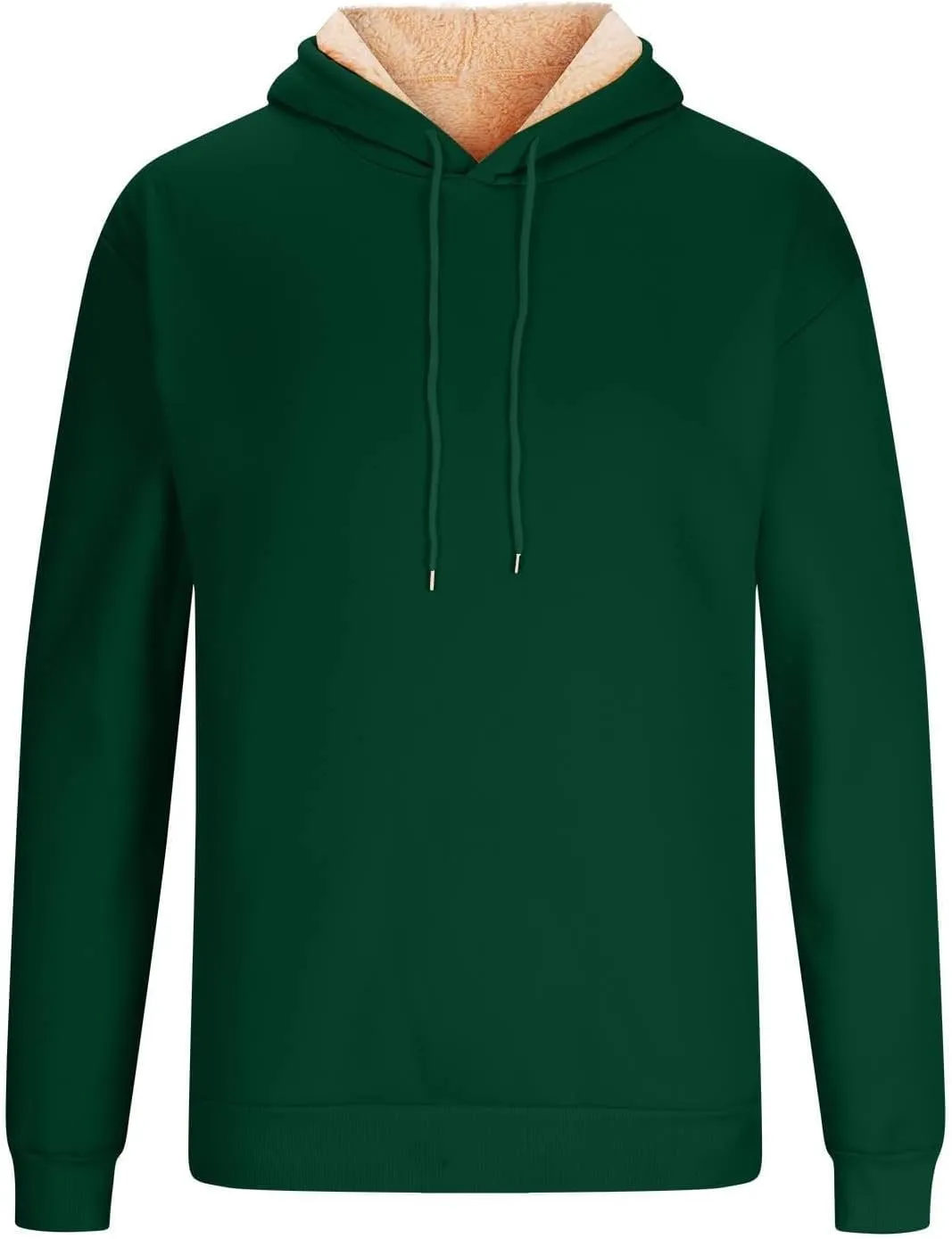 Men's Fleece Hoodie Sweatshirt Long Sleeve Casual Sherpa Lined Pullover Heavyweight Hooded Sweatshirts with Pocket
