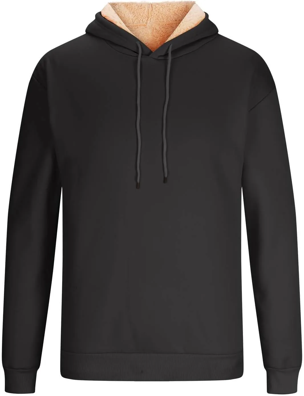 Men's Fleece Hoodie Sweatshirt Long Sleeve Casual Sherpa Lined Pullover Heavyweight Hooded Sweatshirts with Pocket