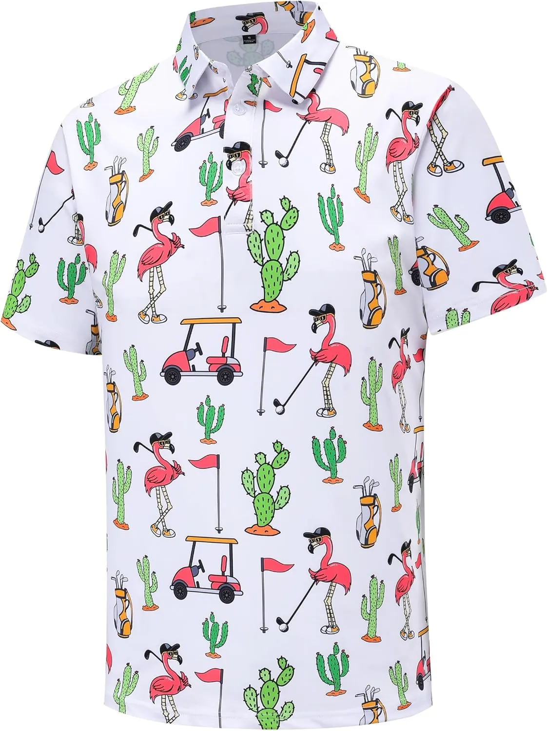 Men's Golf Polo Shirts Short Sleeve Performance Moisture Wicking Dry Fit Funny Golf Polo Shirts for Men