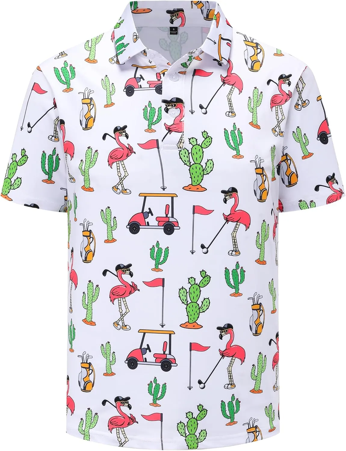 Men's Golf Polo Shirts Short Sleeve Performance Moisture Wicking Dry Fit Funny Golf Polo Shirts for Men