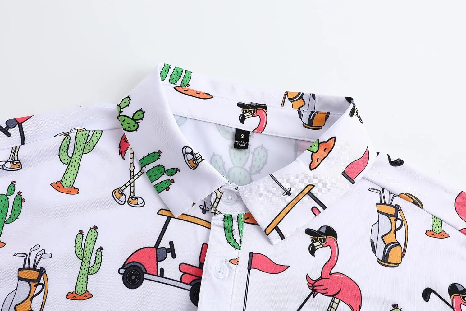 Men's Golf Polo Shirts Short Sleeve Performance Moisture Wicking Dry Fit Funny Golf Polo Shirts for Men