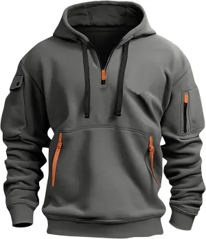 Mens Hoodies Pullover Oversized Long Sleeve Zip up Hooded Sweatshirt Drawstring Casual Jacket Sweater Fall Coat