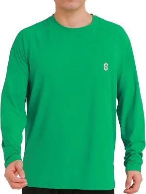 Men's Long Sleeve UPF 50  Sun Protection Swim T-Shirt Quick Dry Lightweight Running Fishing Rash Guard