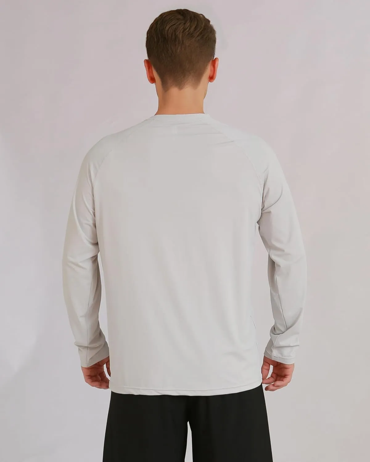 Men's Long Sleeve UPF 50  Sun Protection Swim T-Shirt Quick Dry Lightweight Running Fishing Rash Guard