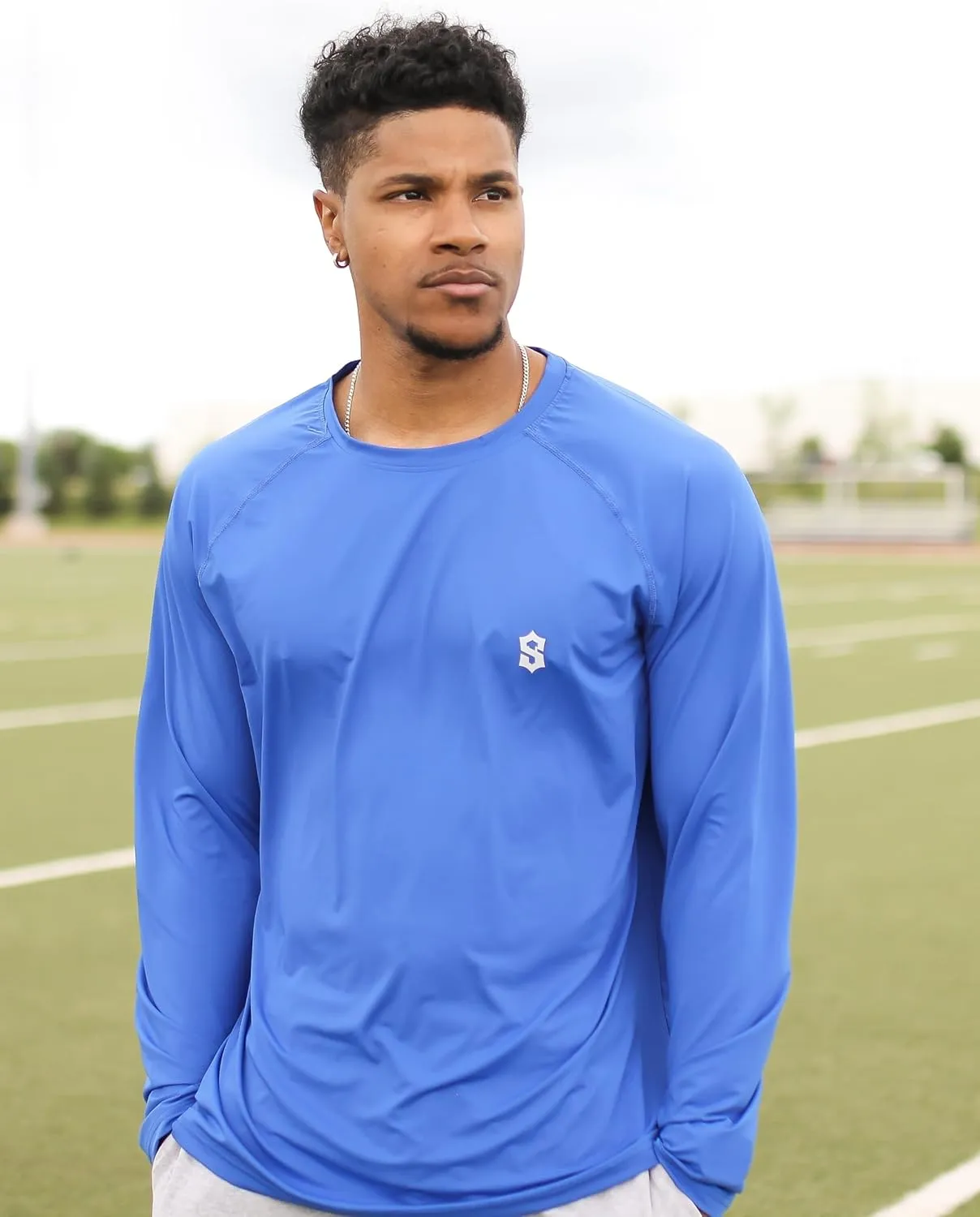 Men's Long Sleeve UPF 50  Sun Protection Swim T-Shirt Quick Dry Lightweight Running Fishing Rash Guard