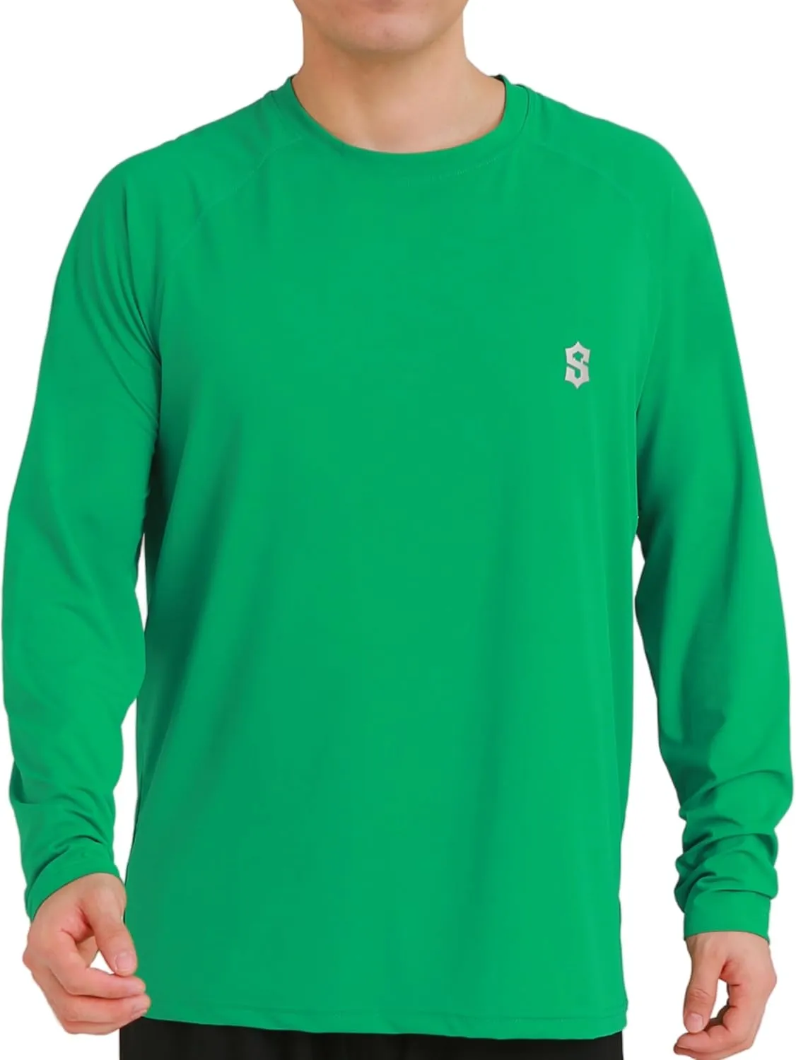 Men's Long Sleeve UPF 50  Sun Protection Swim T-Shirt Quick Dry Lightweight Running Fishing Rash Guard
