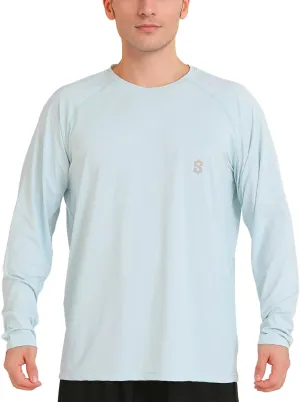 Men's Long Sleeve UPF 50  Sun Protection Swim T-Shirt Quick Dry Lightweight Running Fishing Rash Guard
