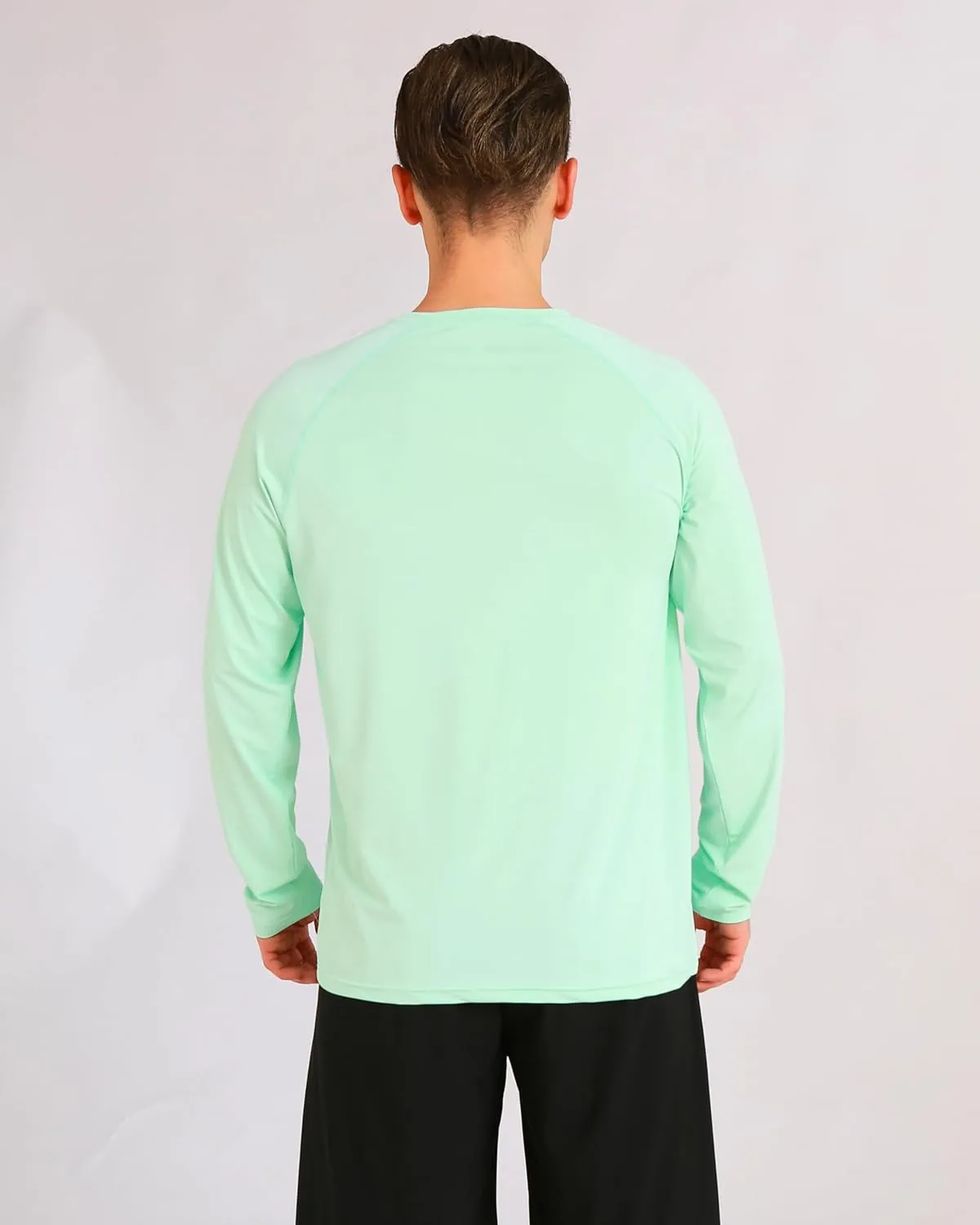Men's Long Sleeve UPF 50  Sun Protection Swim T-Shirt Quick Dry Lightweight Running Fishing Rash Guard
