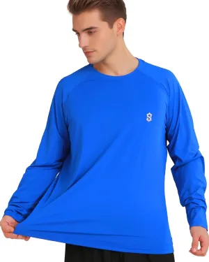 Men's Long Sleeve UPF 50  Sun Protection Swim T-Shirt Quick Dry Lightweight Running Fishing Rash Guard
