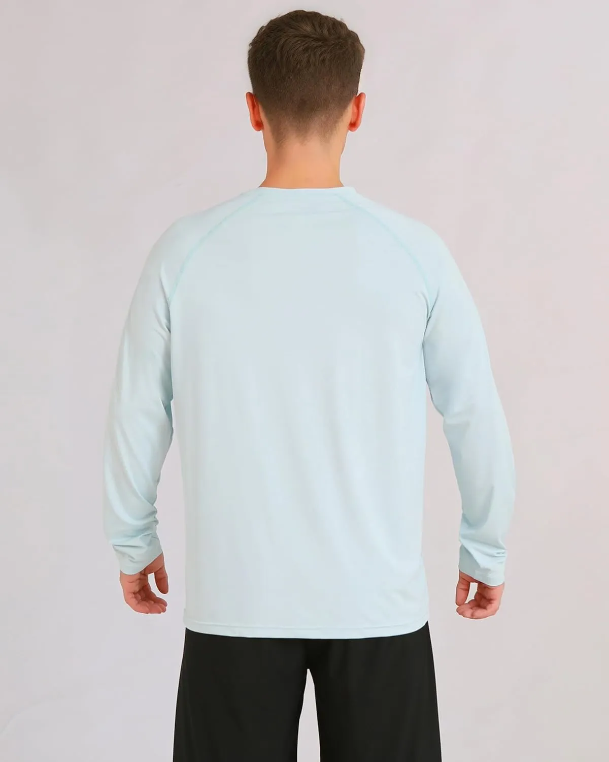 Men's Long Sleeve UPF 50  Sun Protection Swim T-Shirt Quick Dry Lightweight Running Fishing Rash Guard
