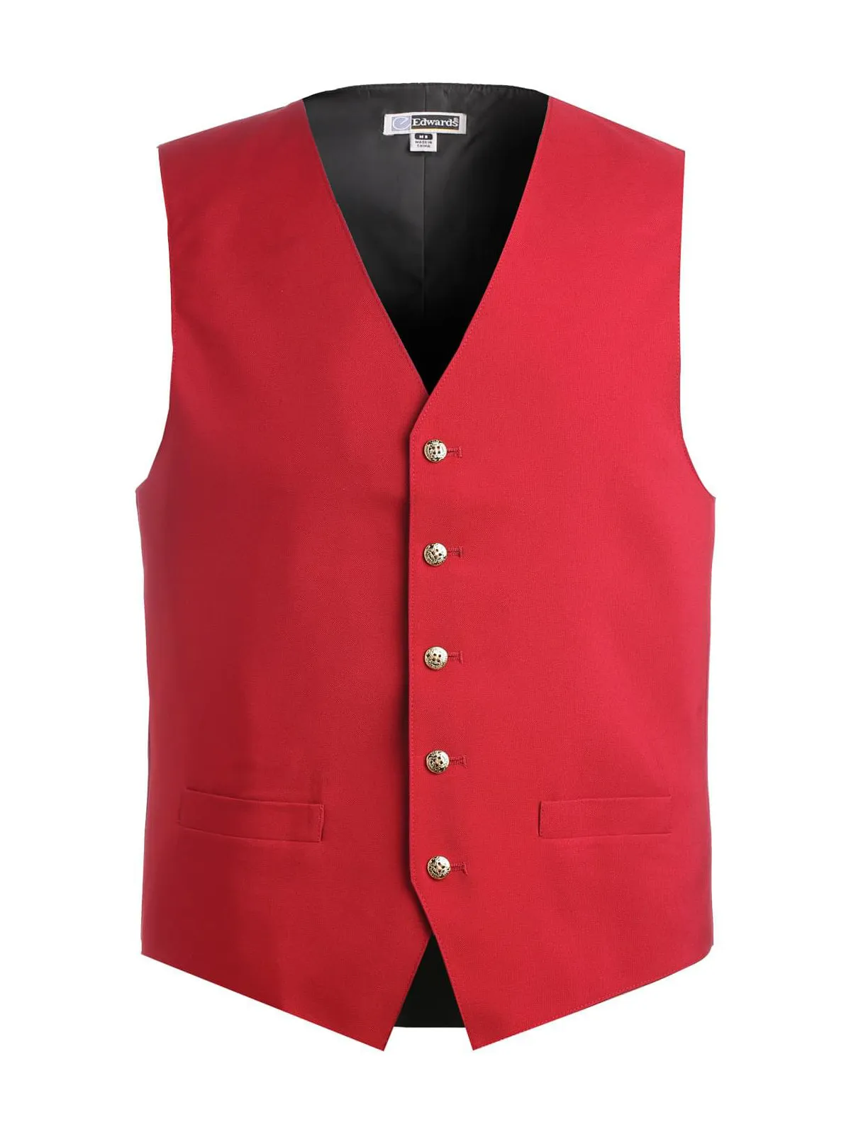 Men's Six-Pocket Polyester Vest - 4490 - Red