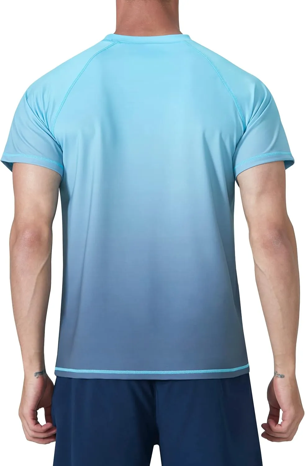 Mens Swim Shirts UPF 50  Sun Protection Quick Dry SPF Rash Guard Outdoor Beach Fishing T Shirts