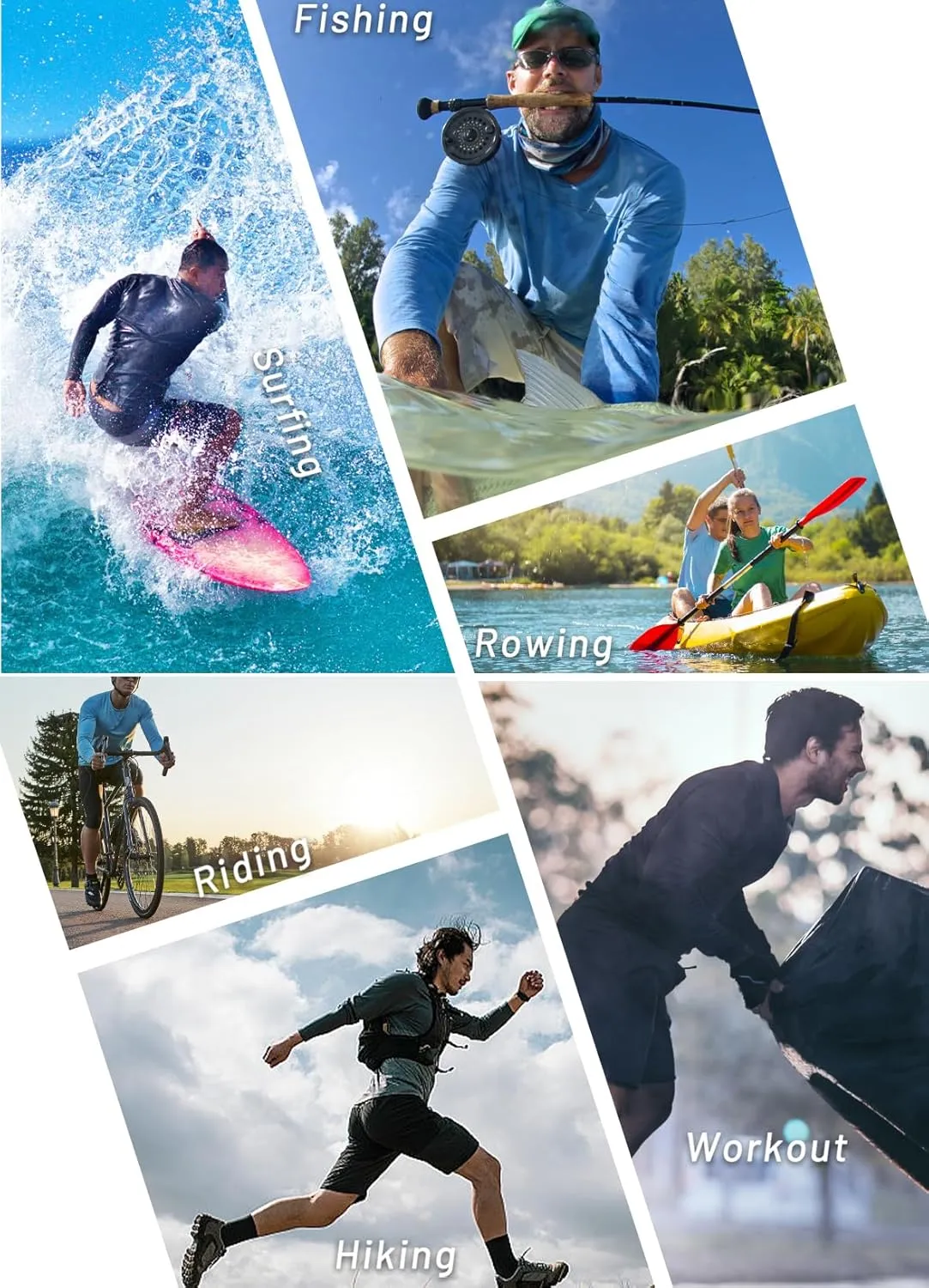 Men's UPF 50  Rash Guard Long Sleeve Sun Protection SPF UV Shirts Lightweight Breathable Swim T-Shirts