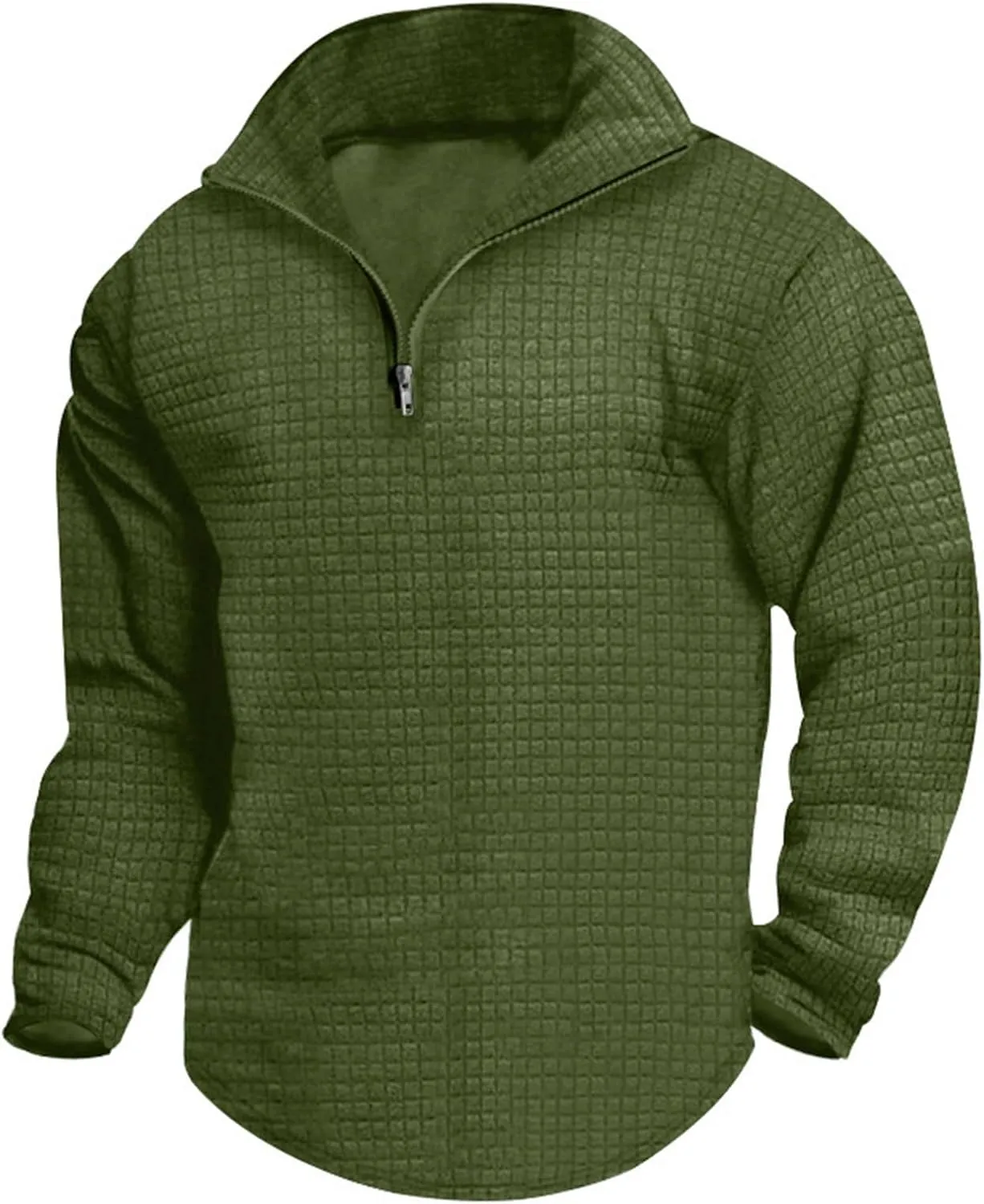 Men'S Zip Up Sweatshirts For Fashion Long Sleeve Stand Collar Casual Fit Quarter Zip Pullover Sweaters