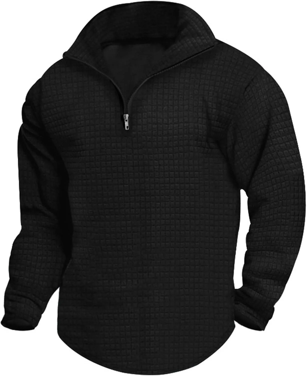 Men'S Zip Up Sweatshirts For Fashion Long Sleeve Stand Collar Casual Fit Quarter Zip Pullover Sweaters