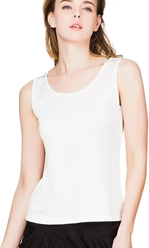 METWAY Womens Silk Tank Tops/Mulberry Silk Sleeveless Blouses/Summer Real Silk Sleeveless T-Shirt