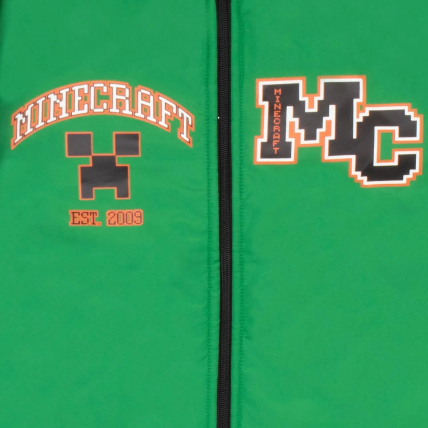Minecraft Bomber Jacket for Boys, Zip-Up Graphic Print Varsity Jacket for Kids and Toddlers