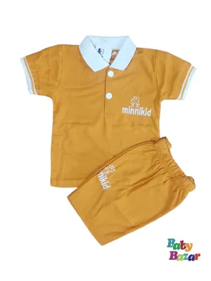 MiniKid Summer Track Suit For Boy -Mustard