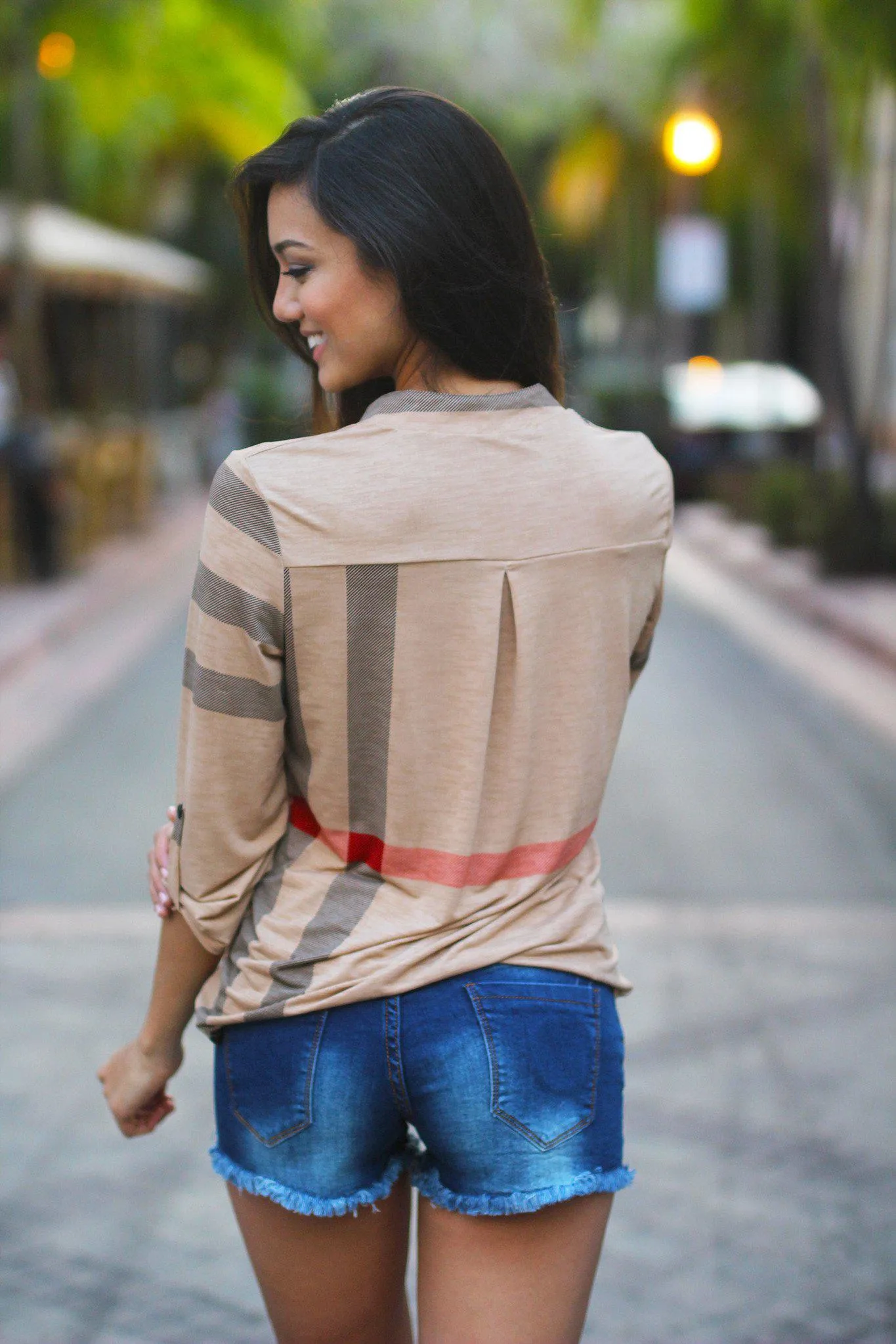 Mocha Plaid Top