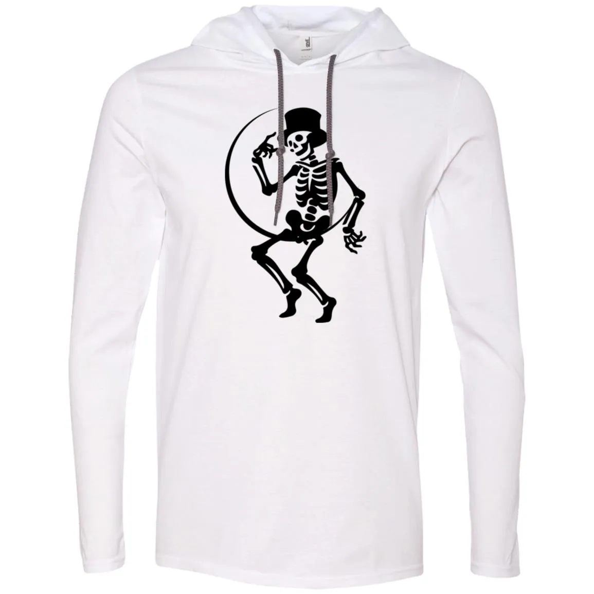 Moon and Skeleton -- Gildan LS T-Shirt Hoodie